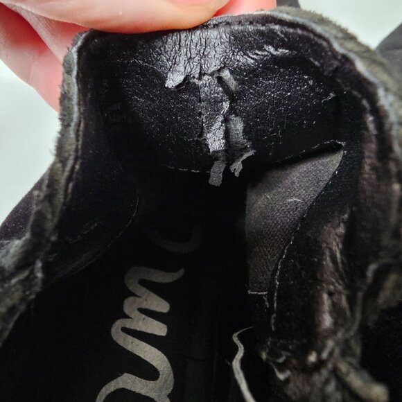 Sam Edelman Size 7 Boots Black Suede Leather Paige Ankle Bootie Fringe Western - Picture 9 of 11